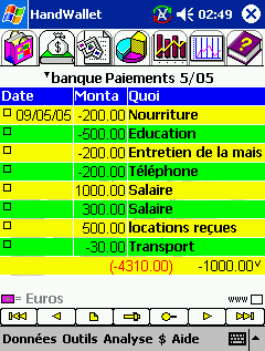 HandWallet Expense Manager - PocketPC 640x480